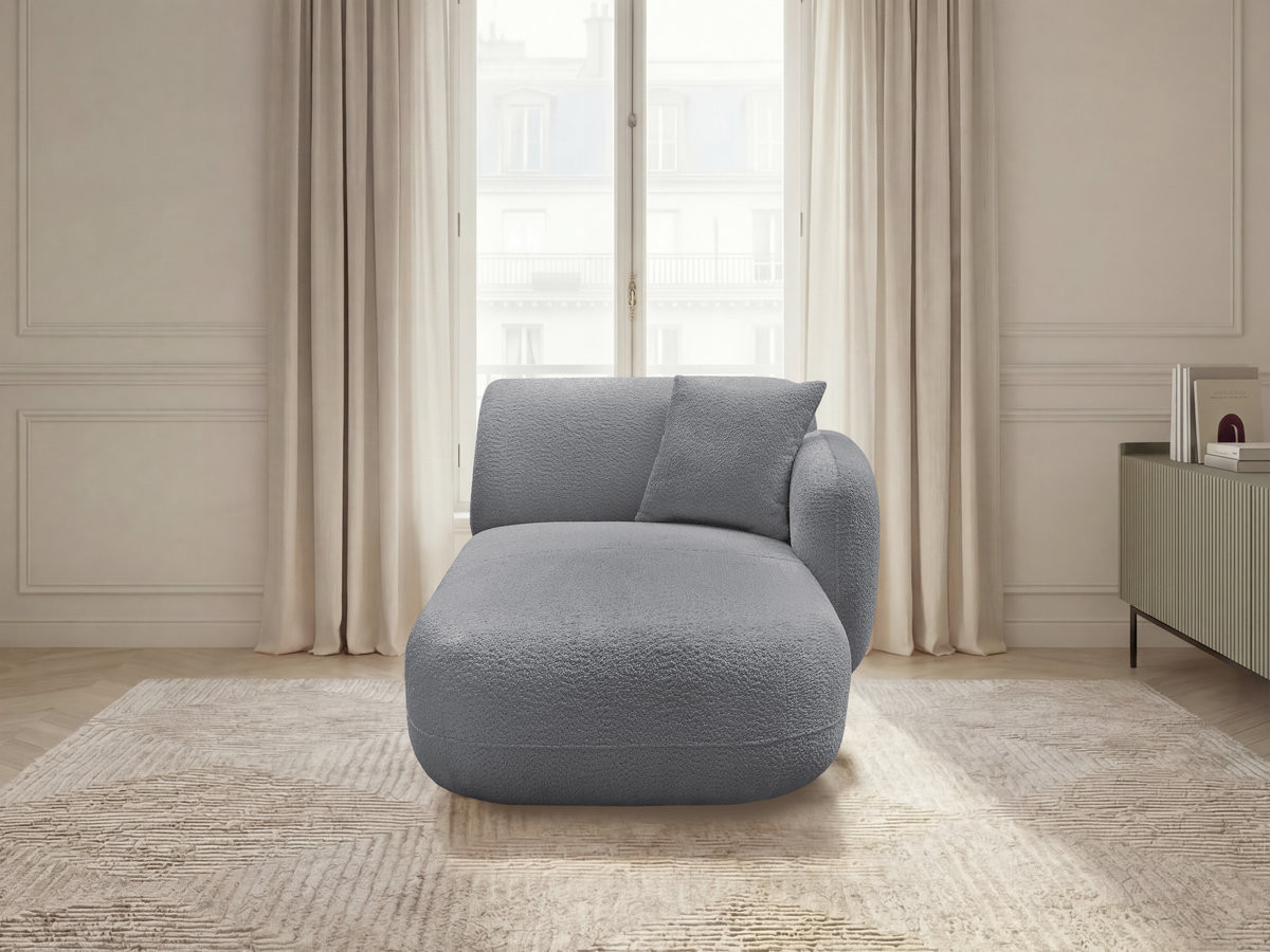 Méridienne avec accoudoir pour canapé modulable ANDA chenille gris — vue 4