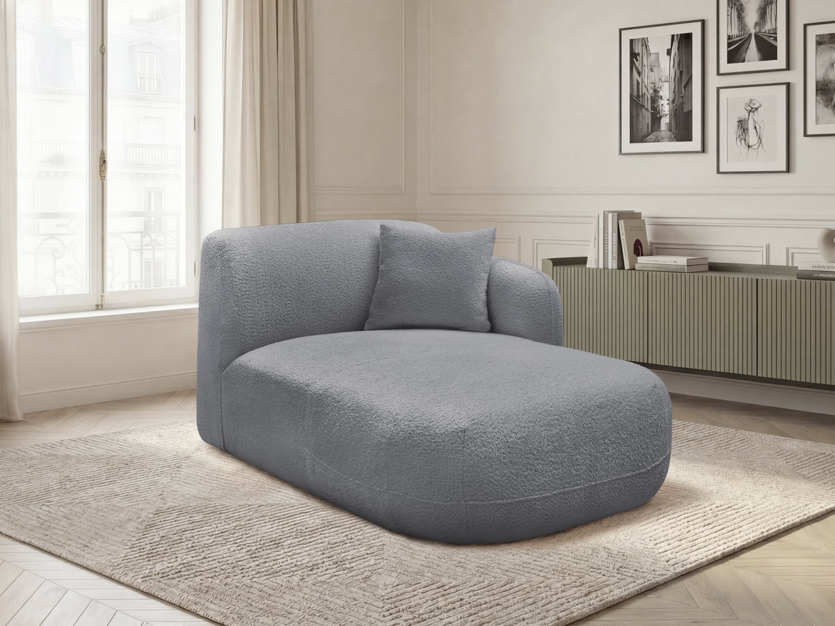 Méridienne avec accoudoir pour canapé modulable ANDA tissu chenille