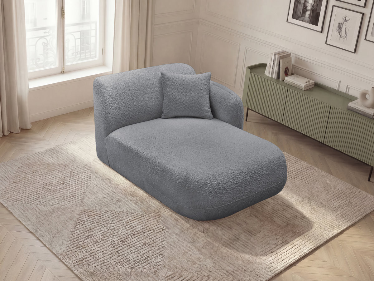 Méridienne avec accoudoir pour canapé modulable ANDA chenille gris — vue 5