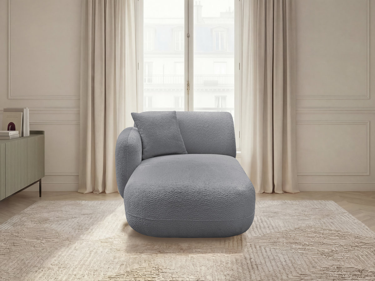 Méridienne avec accoudoir pour canapé modulable ANDA tissu chenille