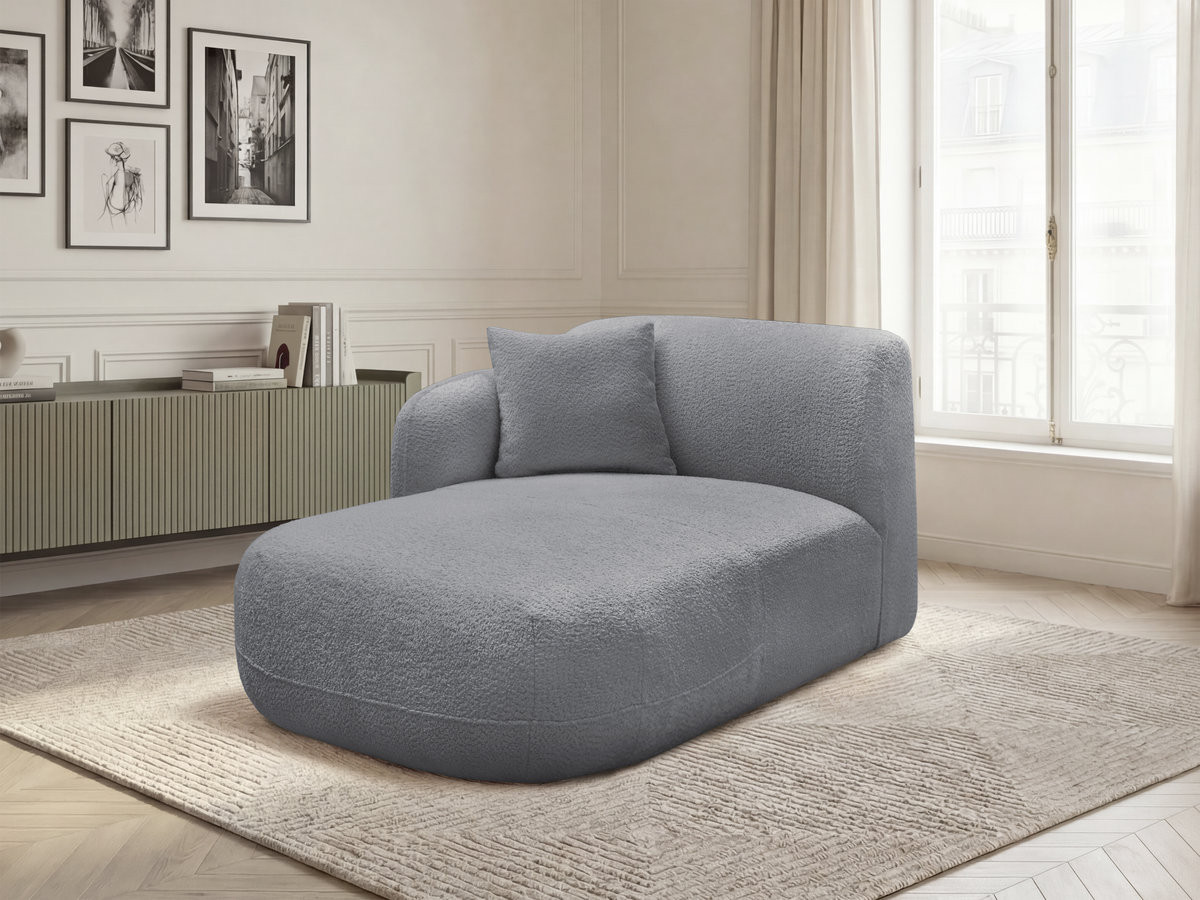 Méridienne avec accoudoir pour canapé modulable ANDA tissu chenille gris angle gauche BOBOCHIC 1 places Méridienne avec accoudoir pour canapé modulable ANDA tissu chenille gris angle gauche BOBOCHIC 1 places