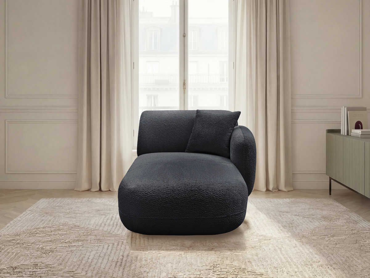 Méridienne avec accoudoir pour canapé modulable ANDA chenille noir — vue 4