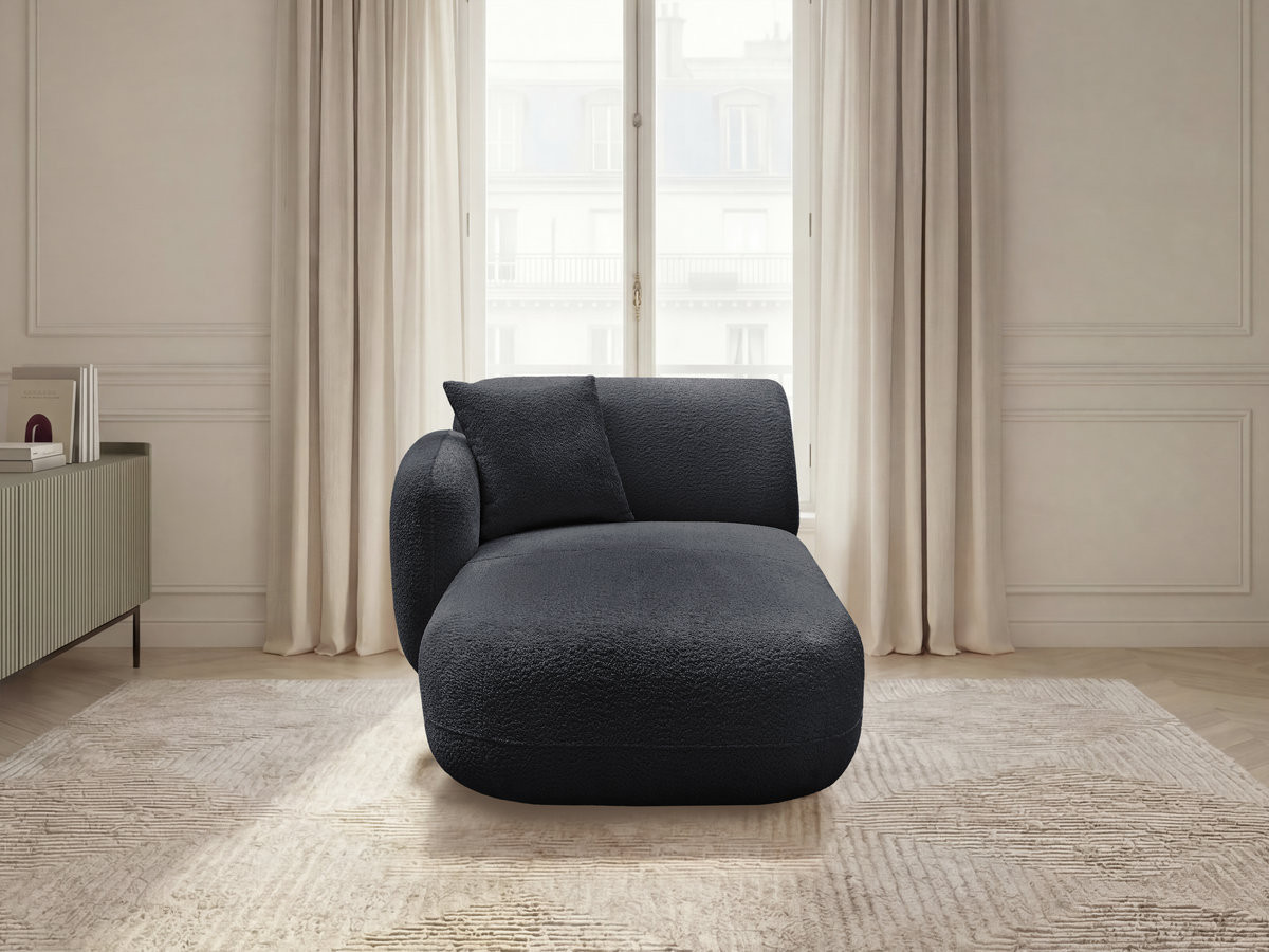 Méridienne avec accoudoir pour canapé modulable ANDA tissu chenille