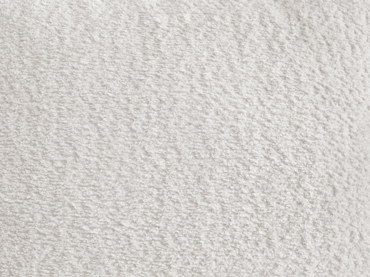 Canapé d'angle convertible coffre MONTAIGNE tissu bouclette avec pouf