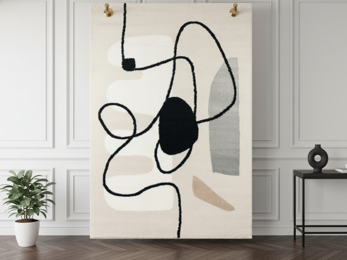 Tapis shaggy LOUBNA motif abstrait