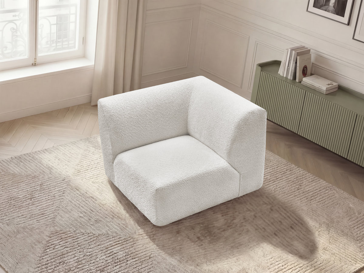 Petit angle pour canapé modulable ANDA chenille blanc — vue 5