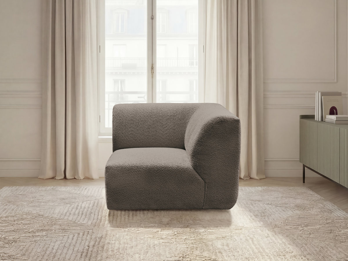Petit angle pour canapé modulable ANDA chenille taupe — vue 4