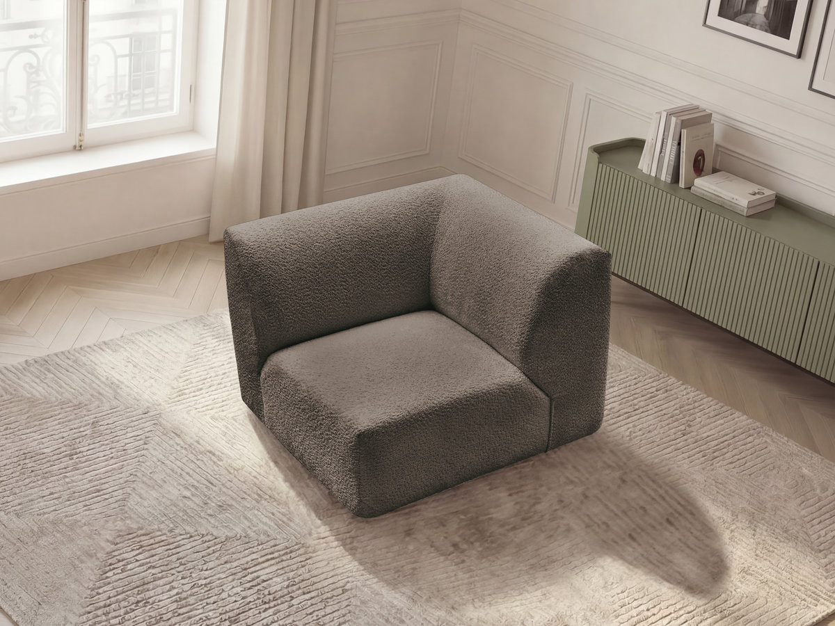 Petit angle pour canapé modulable ANDA chenille taupe — vue 5