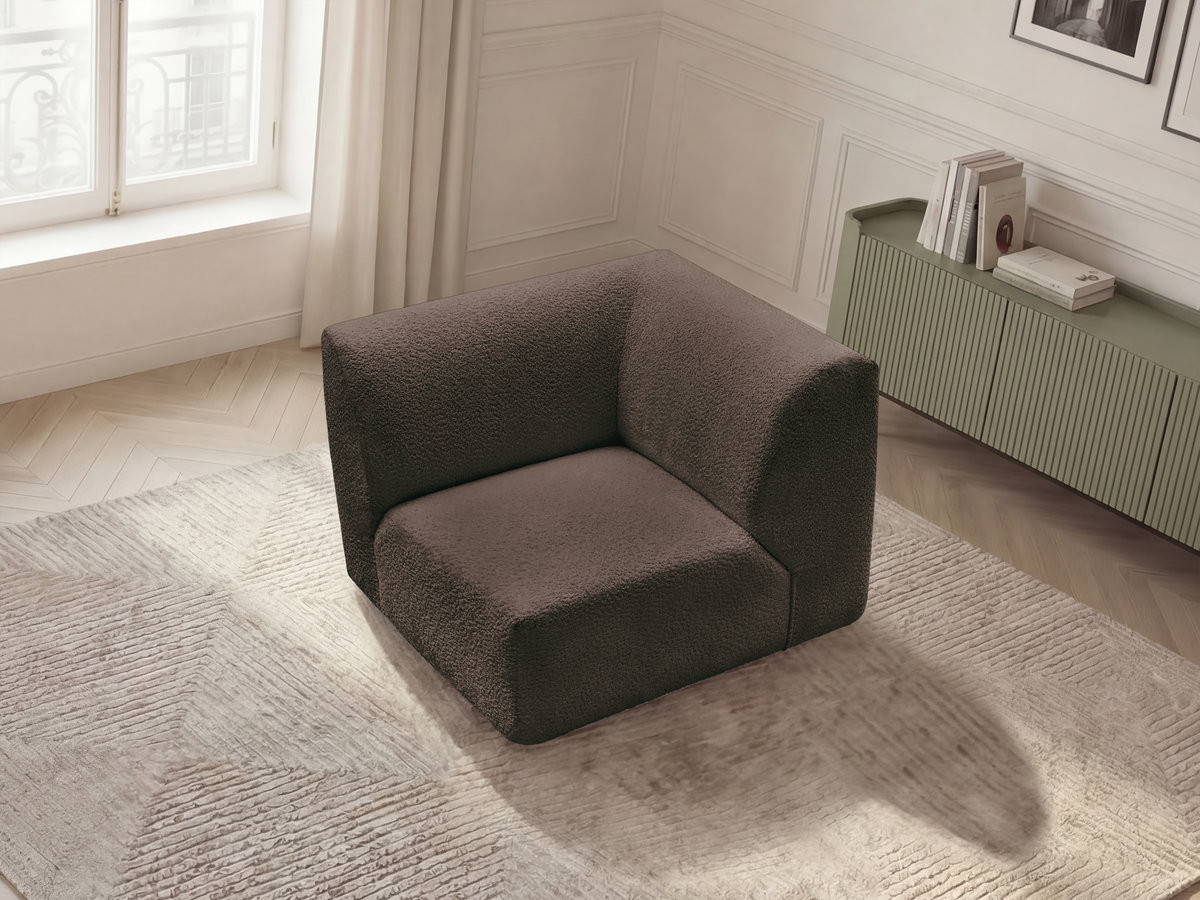 Petit angle pour canapé modulable ANDA chenille marron — vue 5