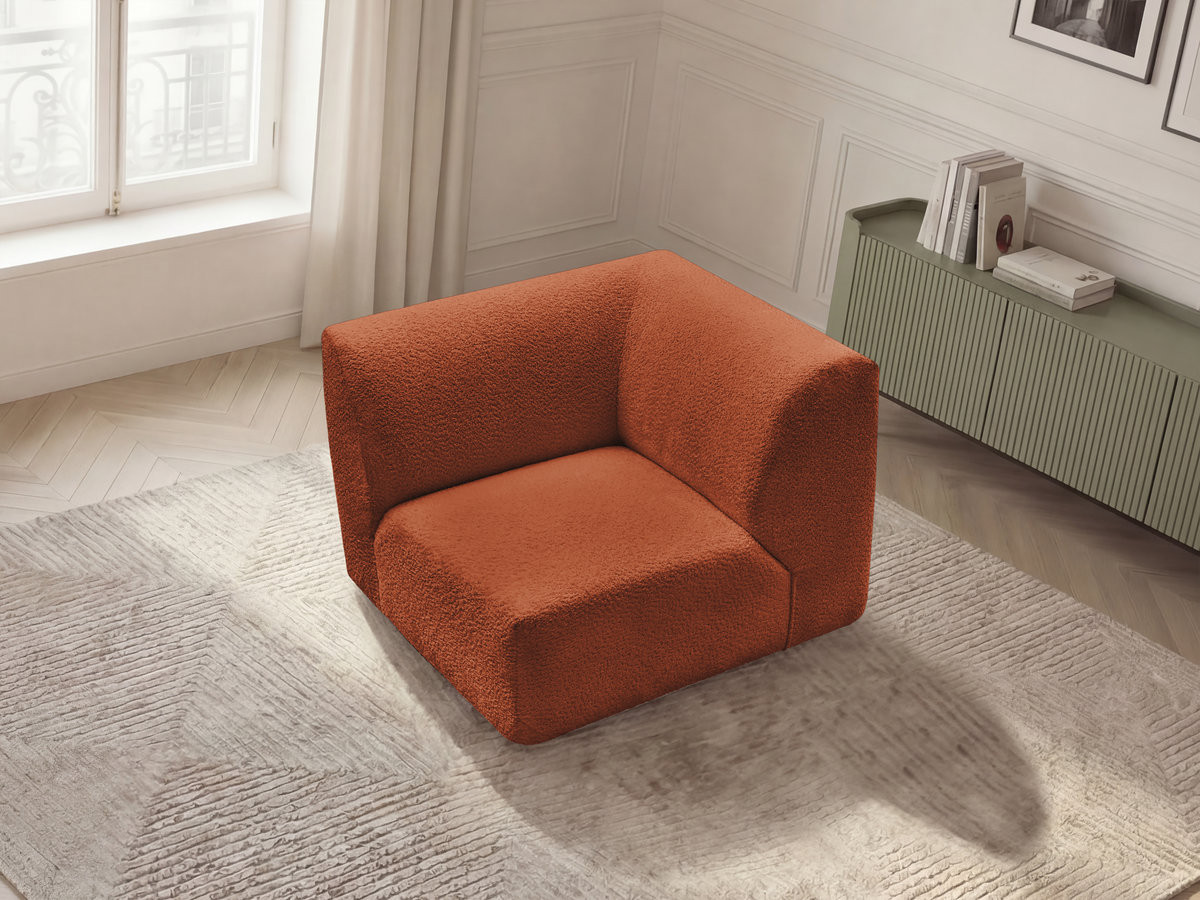 Petit angle pour canapé modulable ANDA chenille orange — vue 5