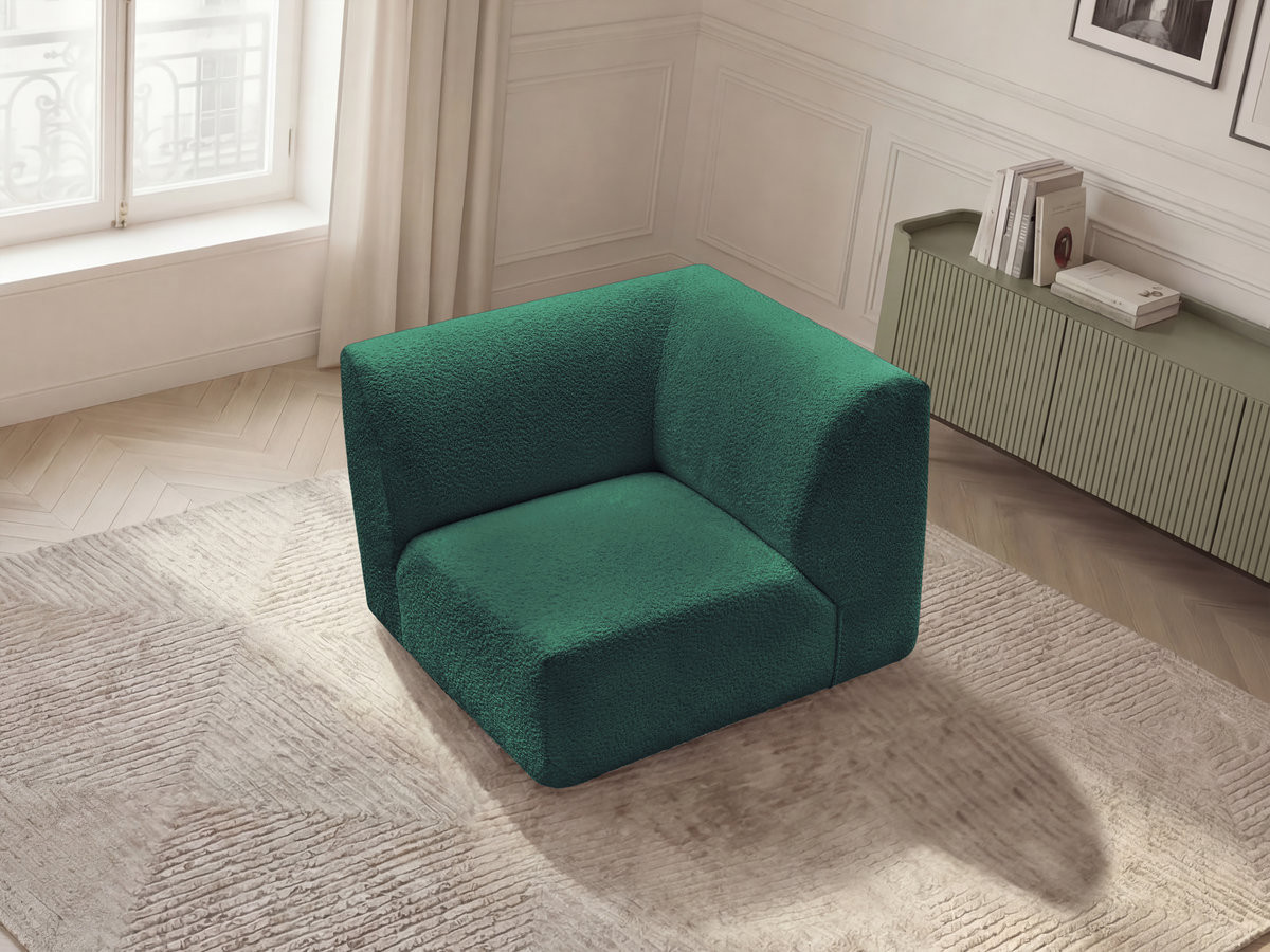 Petit angle pour canapé modulable ANDA chenille vert foncé — vue 5
