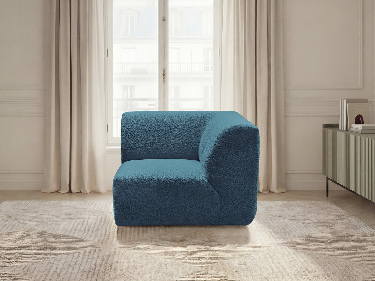 Petit angle pour canapé modulable ANDA chenille bleu clair — vue 4