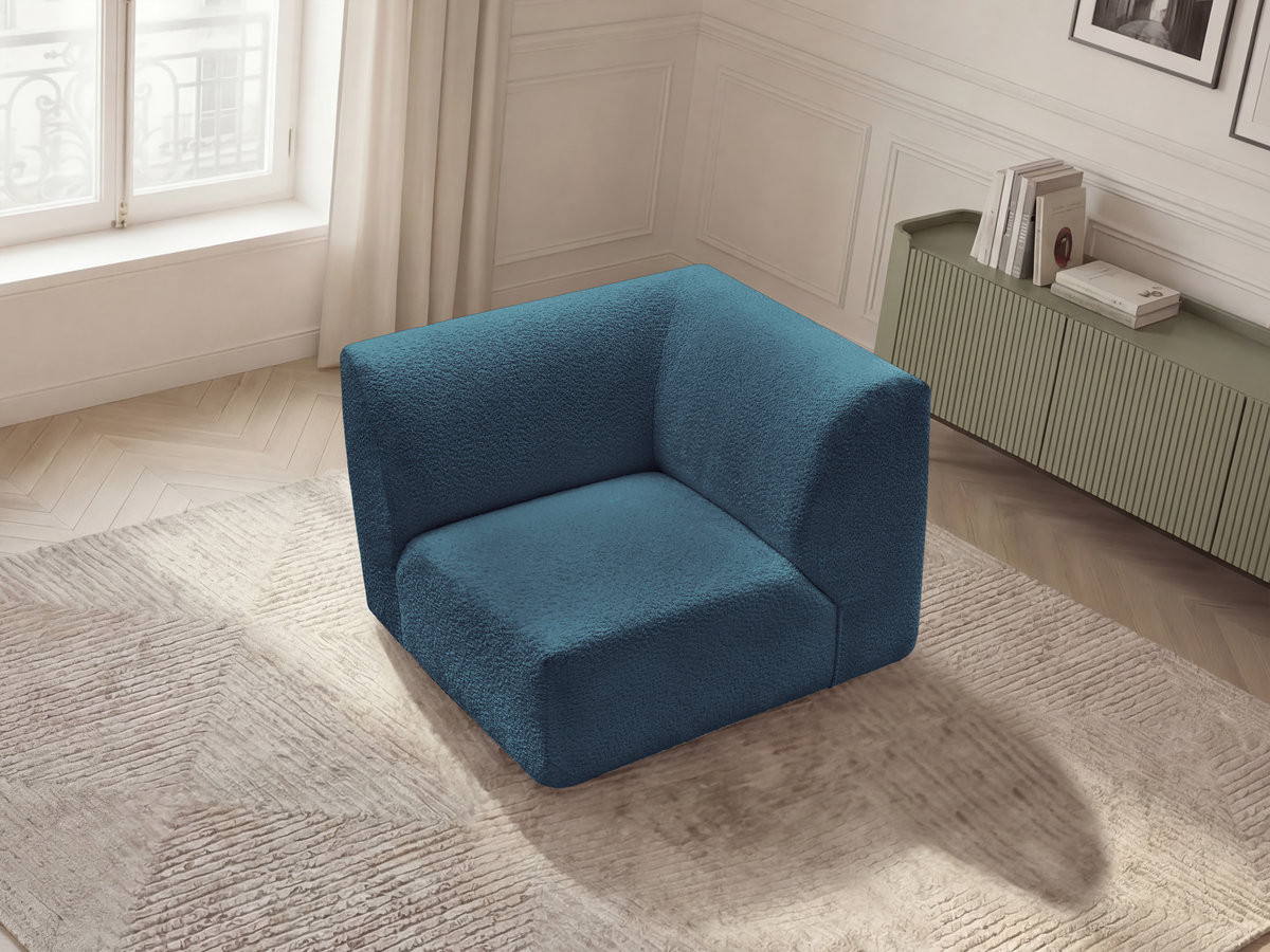 Petit angle pour canapé modulable ANDA chenille bleu clair — vue 5