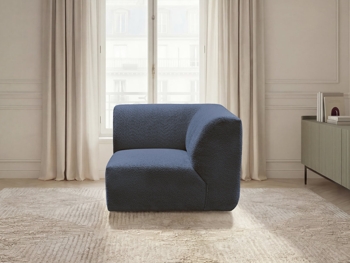 Petit angle pour canapé modulable ANDA chenille bleu foncé — vue 4