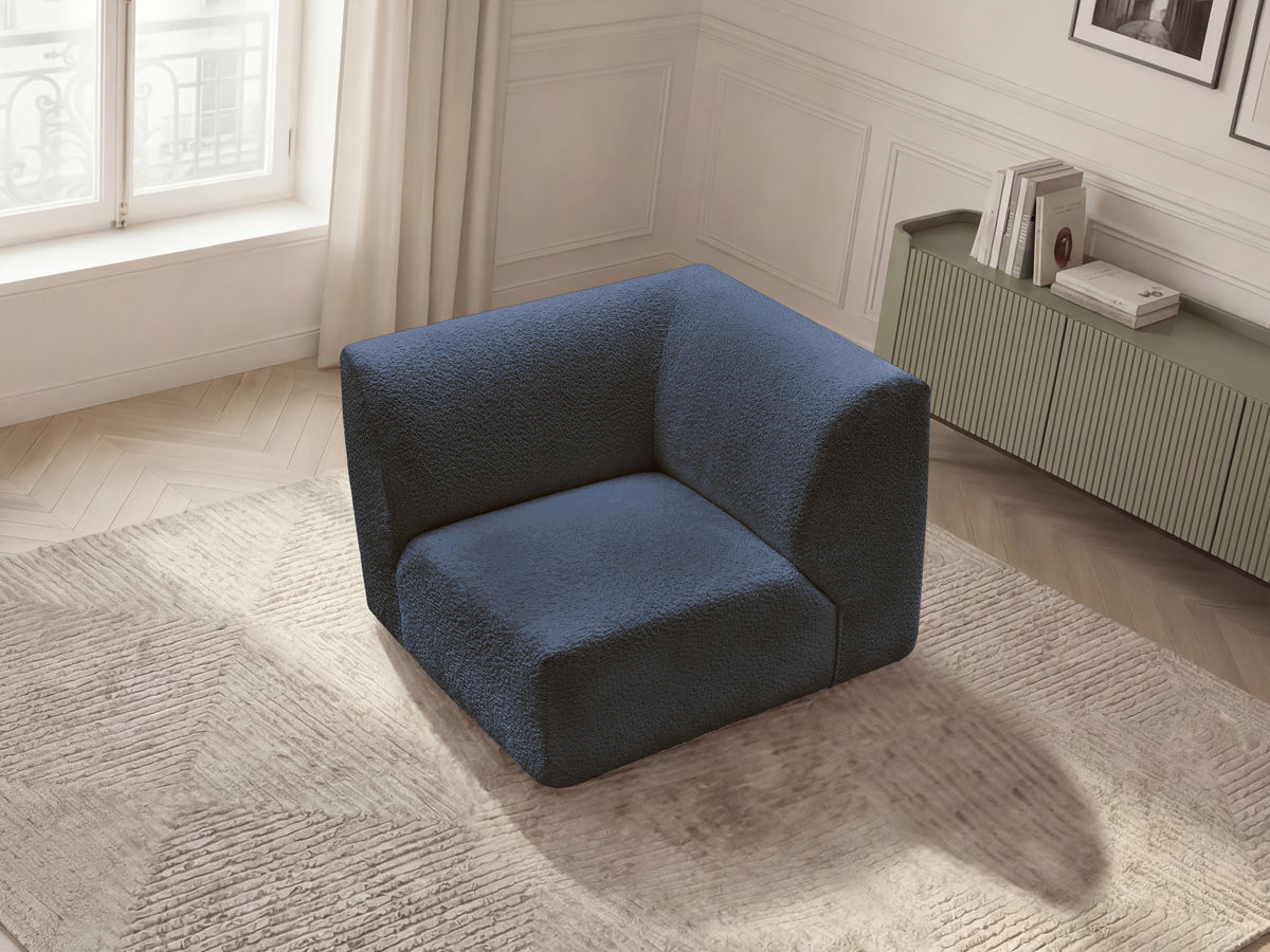 Petit angle pour canapé modulable ANDA chenille bleu foncé — vue 5