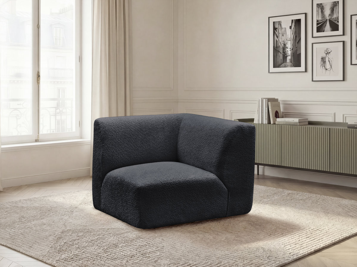 Petit angle pour canapé modulable ANDA chenille noir