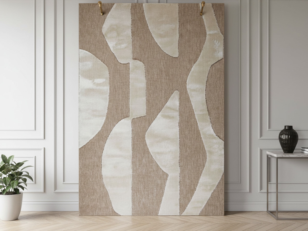 Tapis poils ras EDNA motif abstrait