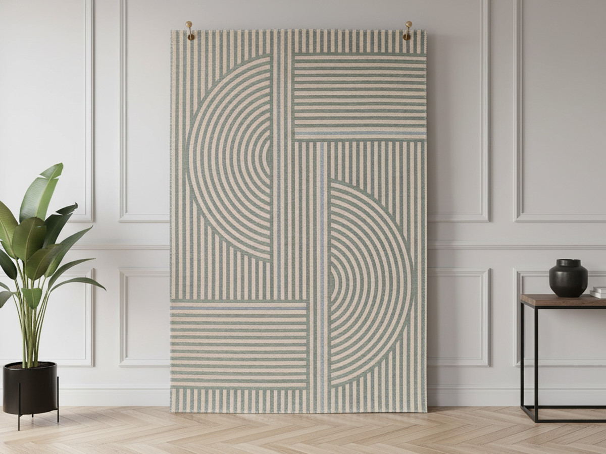 Tapis tissé à plat ARTHUR motifs graphiques