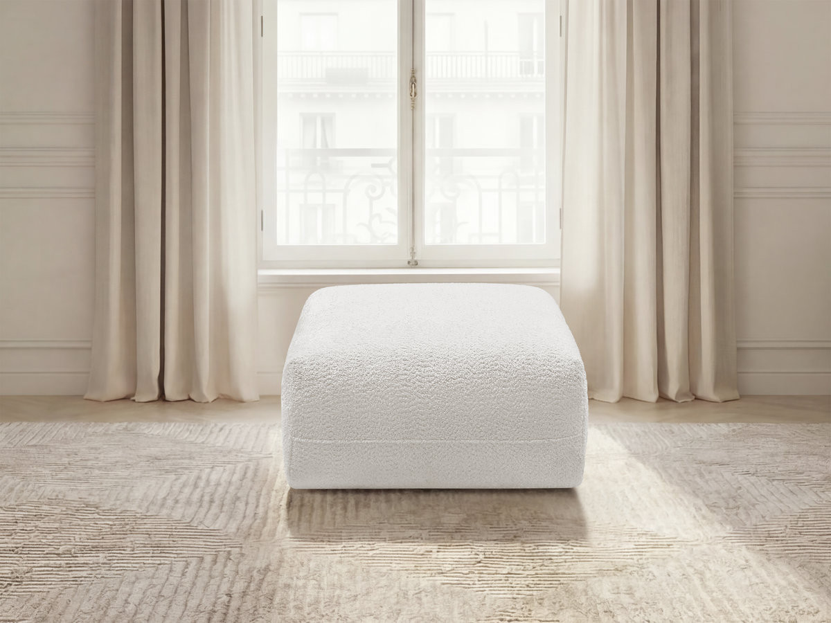 Pouf ANDA chenille blanc — vue 4