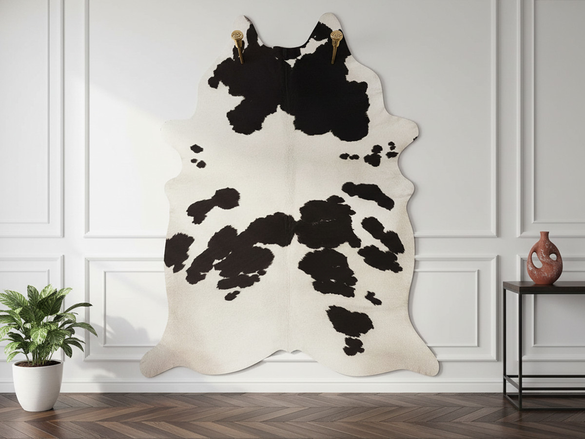 Tapis effet peau de bête PERLE motif vache