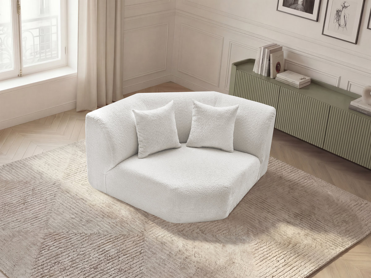 Grand angle pour canapé modulable ANDA tissu chenille