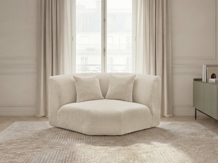 Grand angle pour canapé modulable ANDA tissu chenille