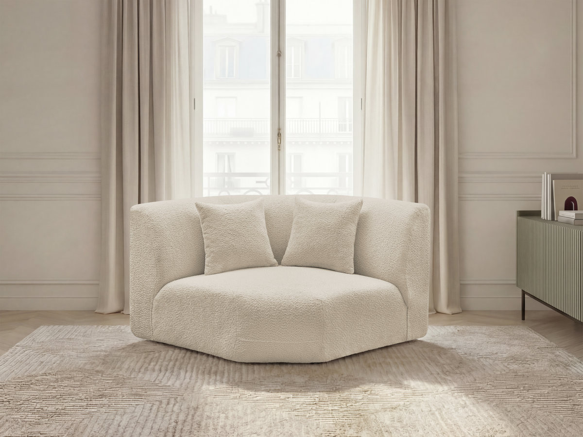 Grand angle pour canapé modulable ANDA tissu chenille