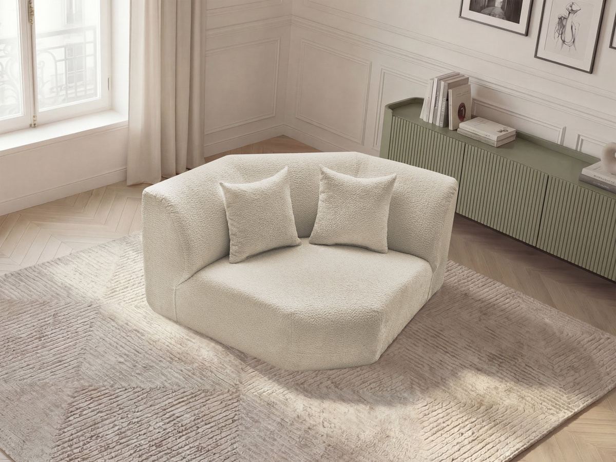 Grand angle pour canapé modulable ANDA chenille beige — vue 4