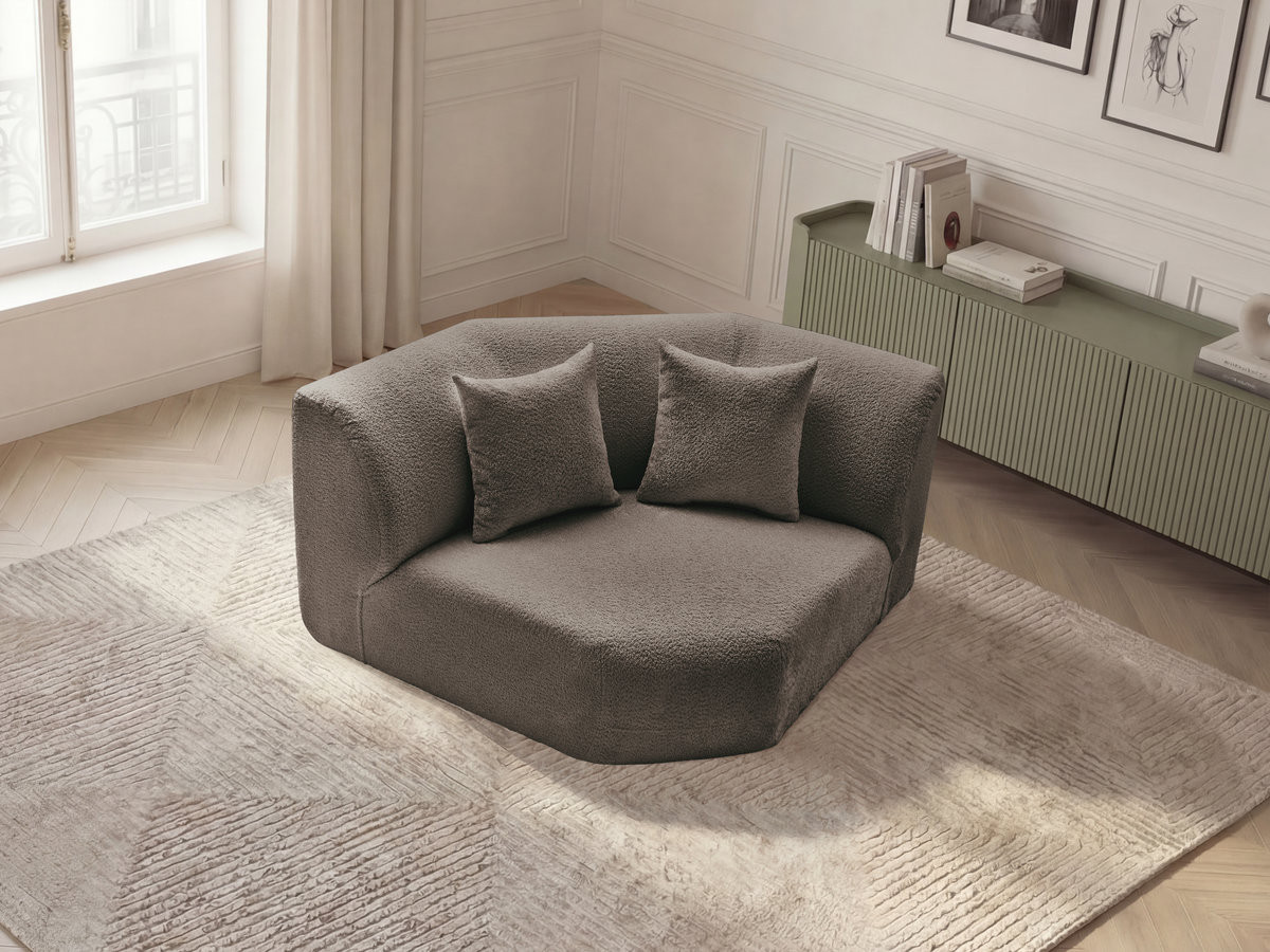Grand angle pour canapé modulable ANDA chenille taupe — vue 4