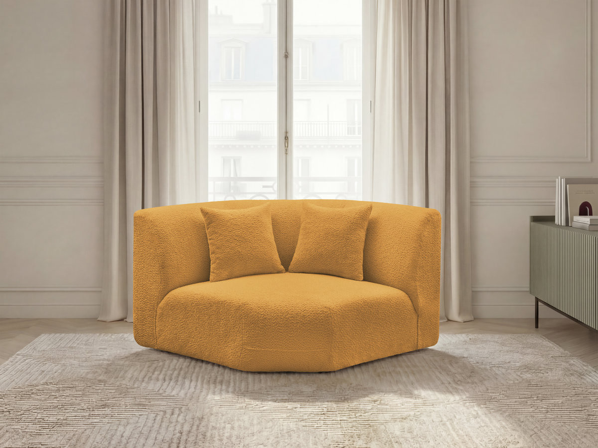 Grand angle pour canapé modulable ANDA tissu chenille