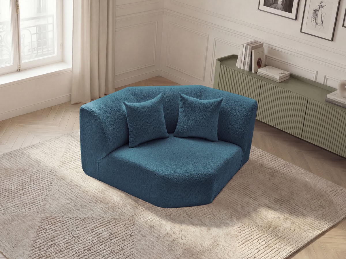 Grand angle pour canapé modulable ANDA tissu chenille