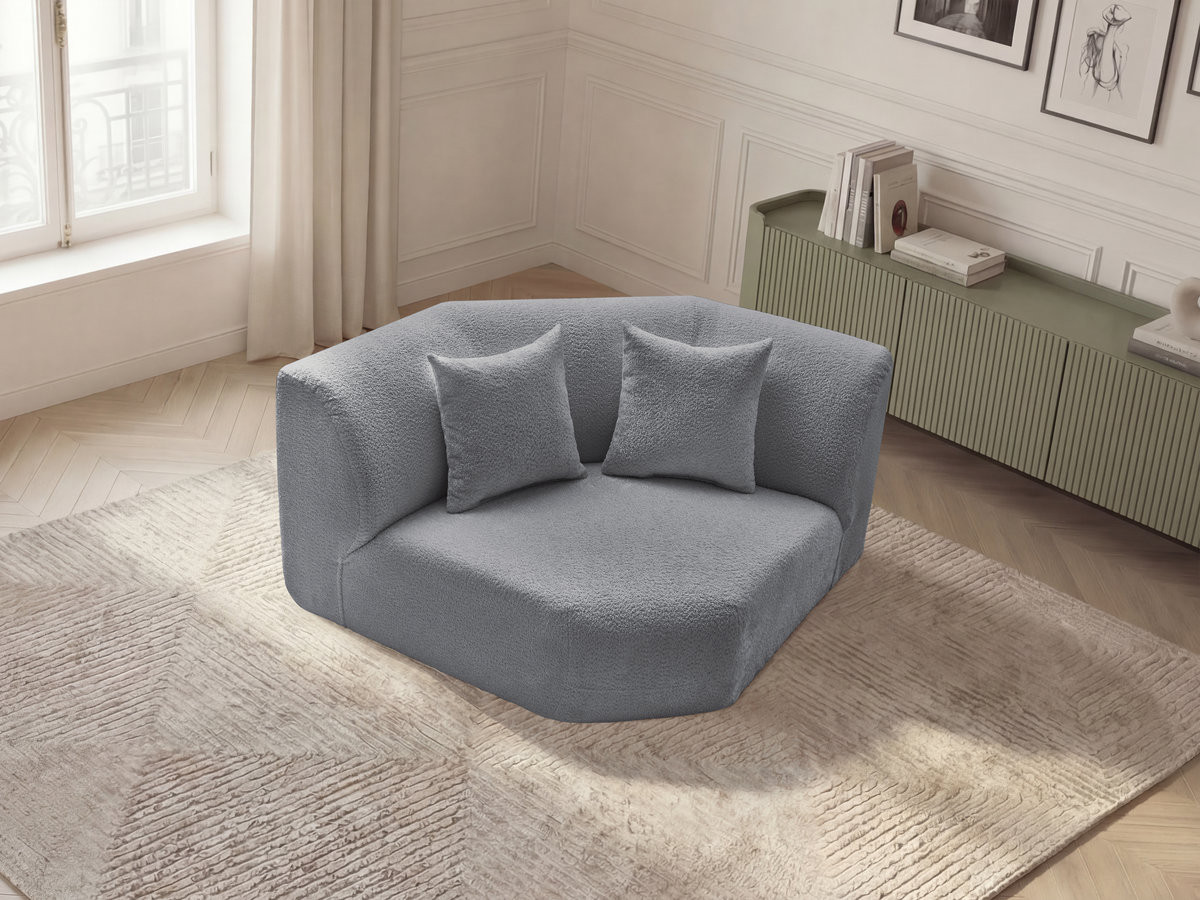 Grand angle pour canapé modulable ANDA tissu chenille