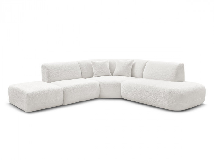 Canapé d'angle L fixe modulable ANDA tissu chenille