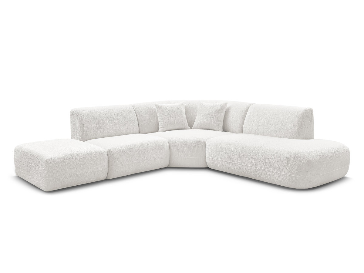 Canapé d'angle L fixe modulable ANDA tissu chenille