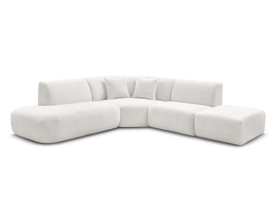 Canapé d'angle L fixe modulable ANDA tissu chenille