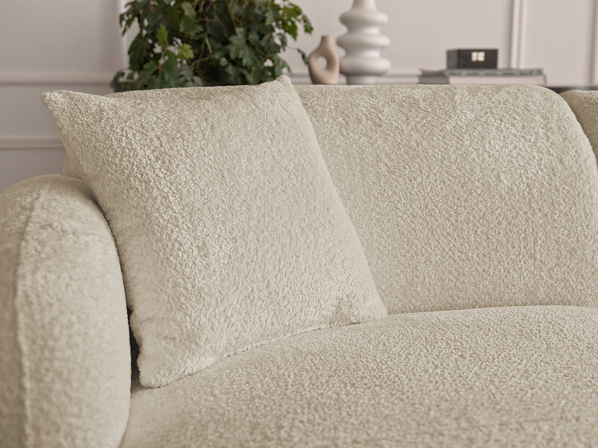 Canapé d'angle L fixe modulable ANDA tissu chenille