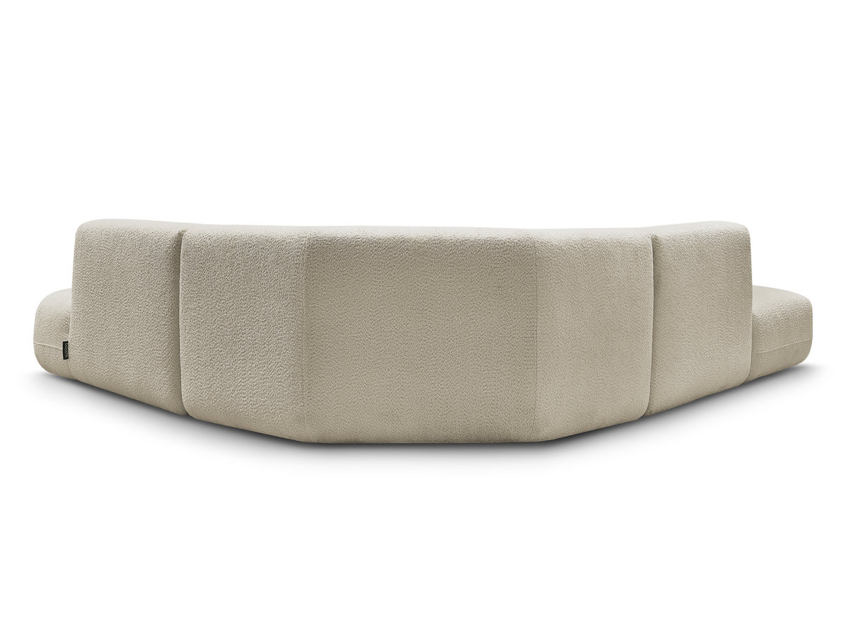 Canapé d'angle L fixe modulable ANDA tissu chenille