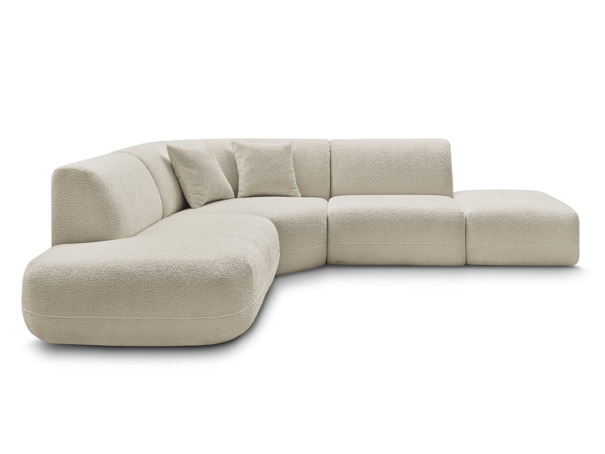 Canapé d'angle L fixe modulable ANDA tissu chenille