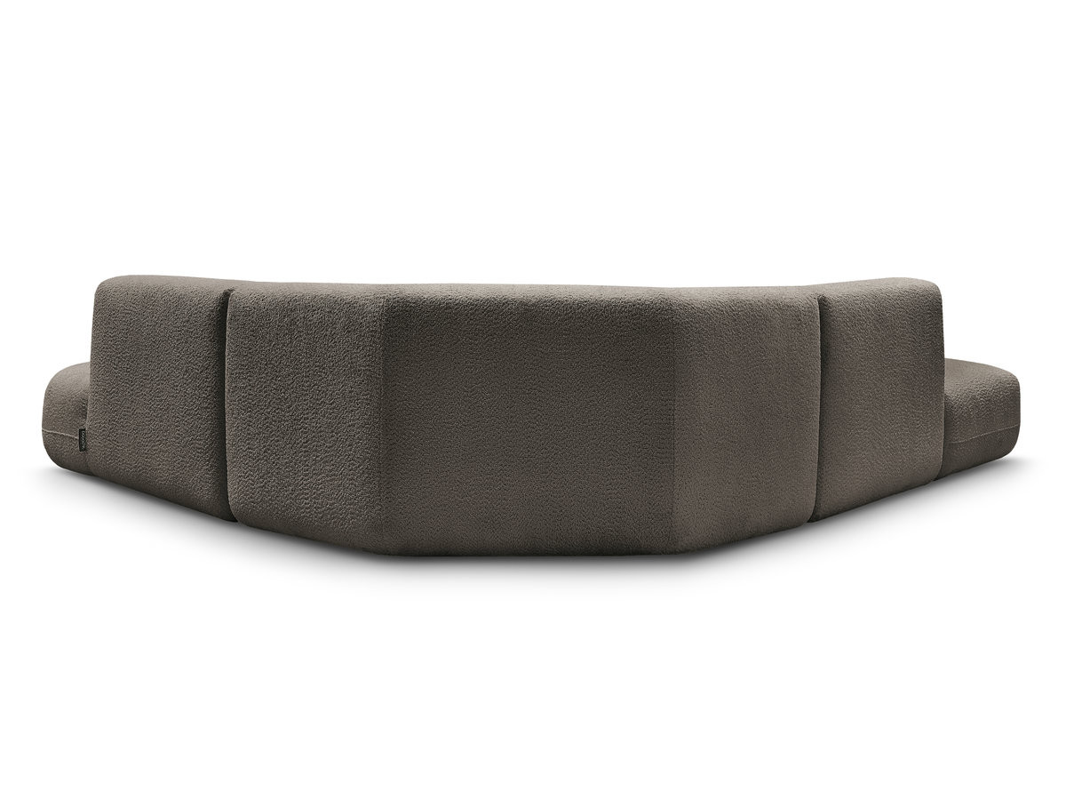 Canapé d'angle L fixe modulable ANDA tissu chenille