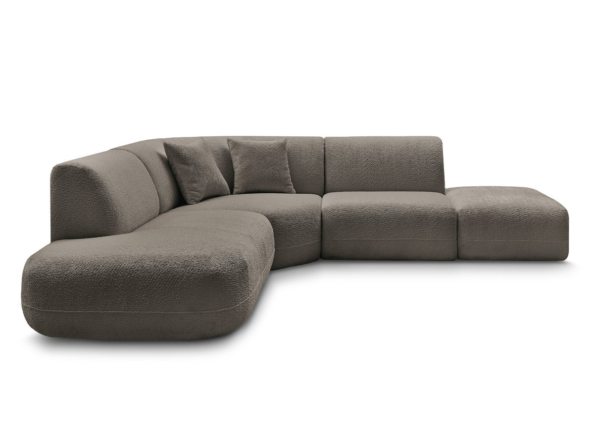 Canapé d'angle L fixe modulable ANDA tissu chenille