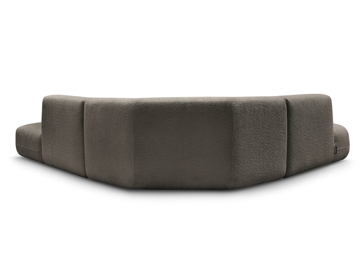 Canapé d'angle L fixe modulable ANDA tissu chenille