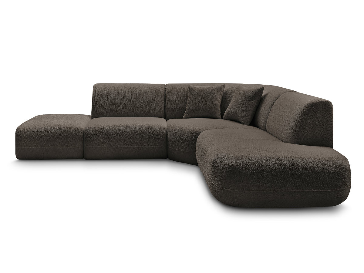 Canapé d'angle L fixe modulable ANDA tissu chenille