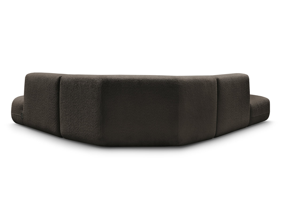 Canapé d'angle L fixe modulable ANDA tissu chenille