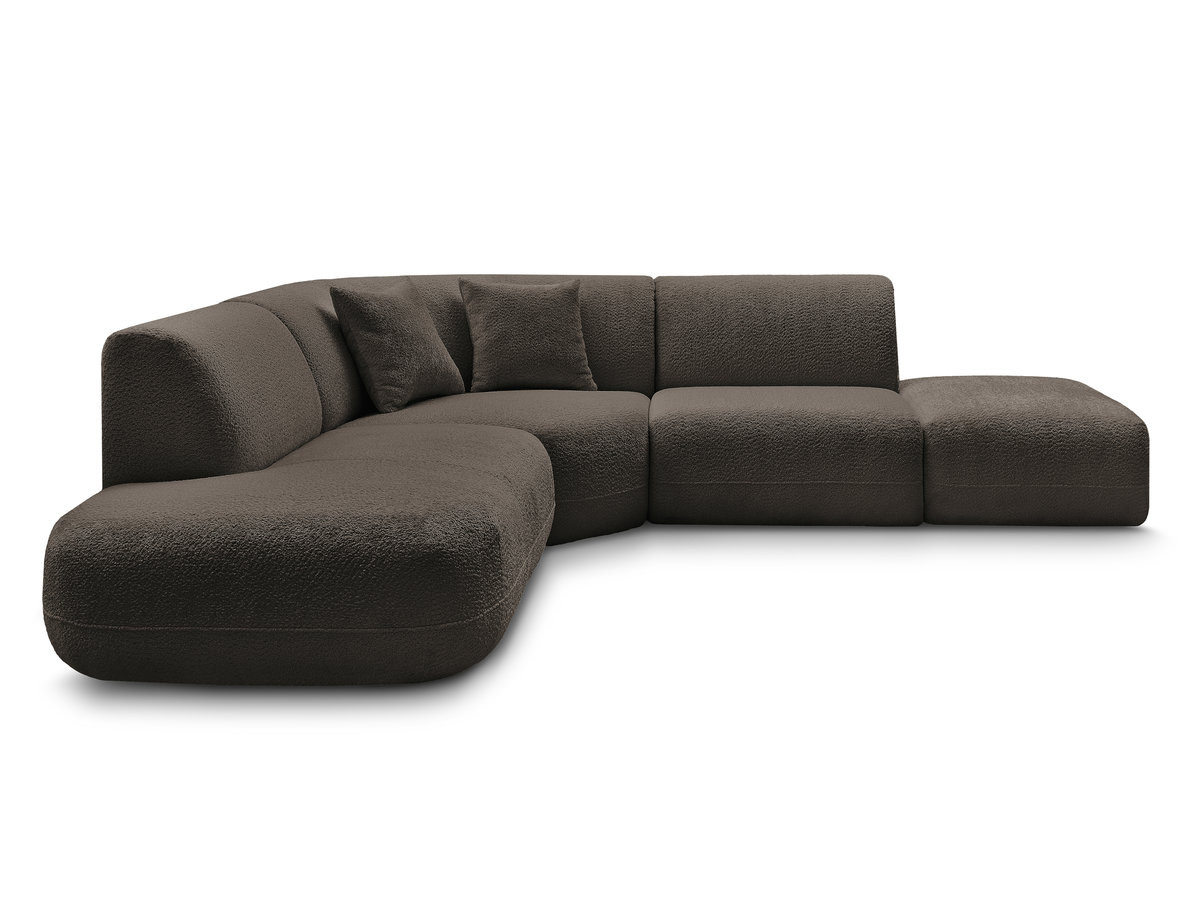 Canapé d'angle L modulable ANDA chenille marron — vue 6