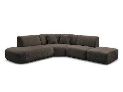 Canapé d'angle L fixe modulable ANDA tissu chenille