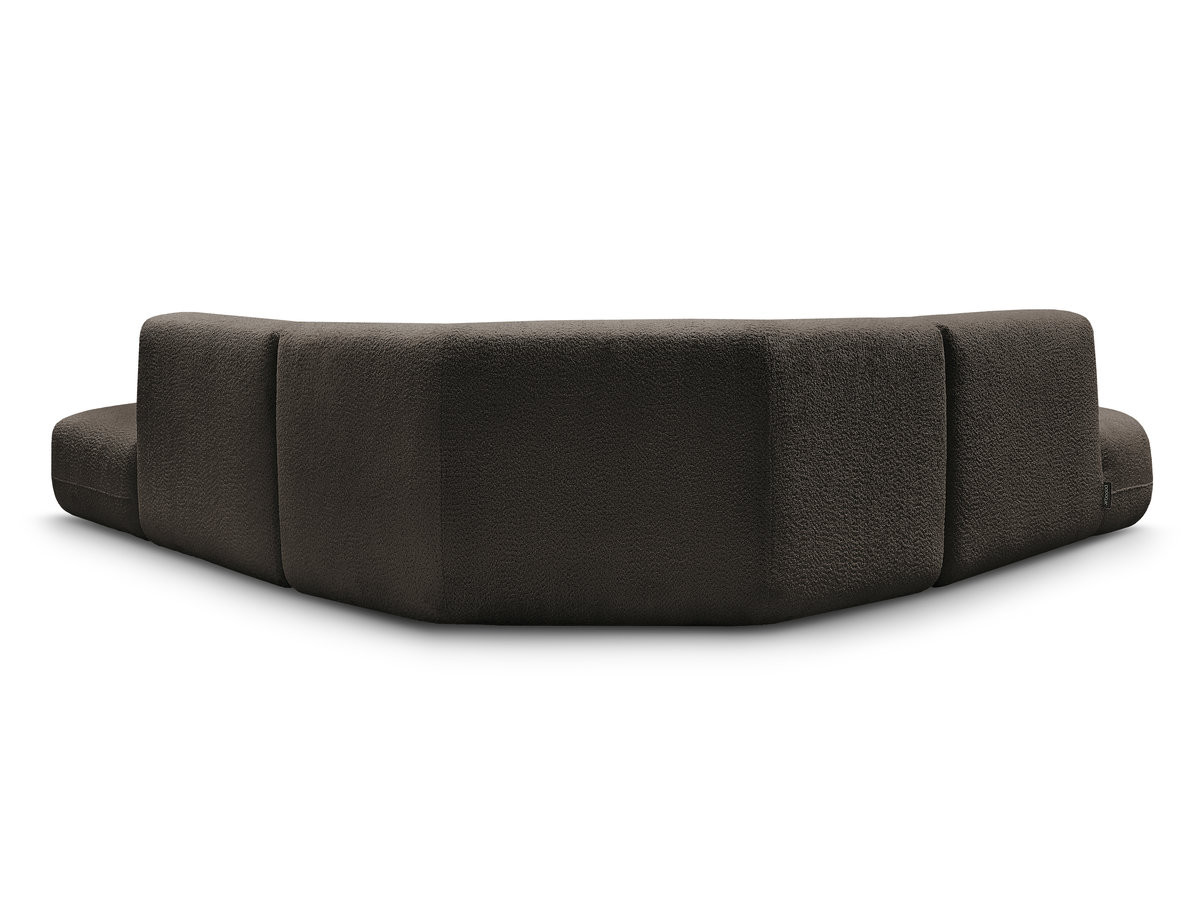 Canapé d'angle L fixe modulable ANDA tissu chenille