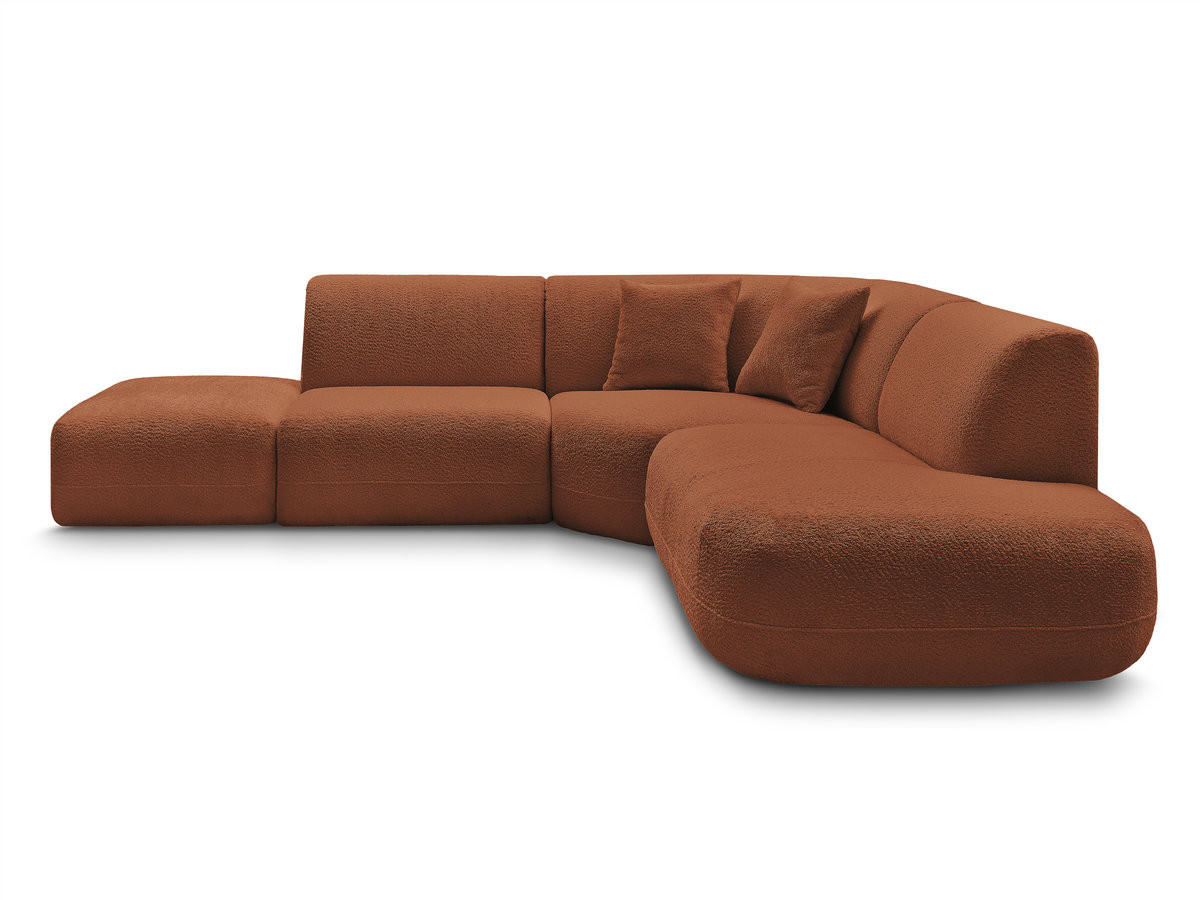 Canapé d'angle L fixe modulable ANDA tissu chenille