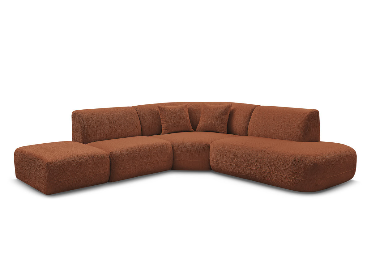 Canapé d'angle L fixe modulable ANDA tissu chenille