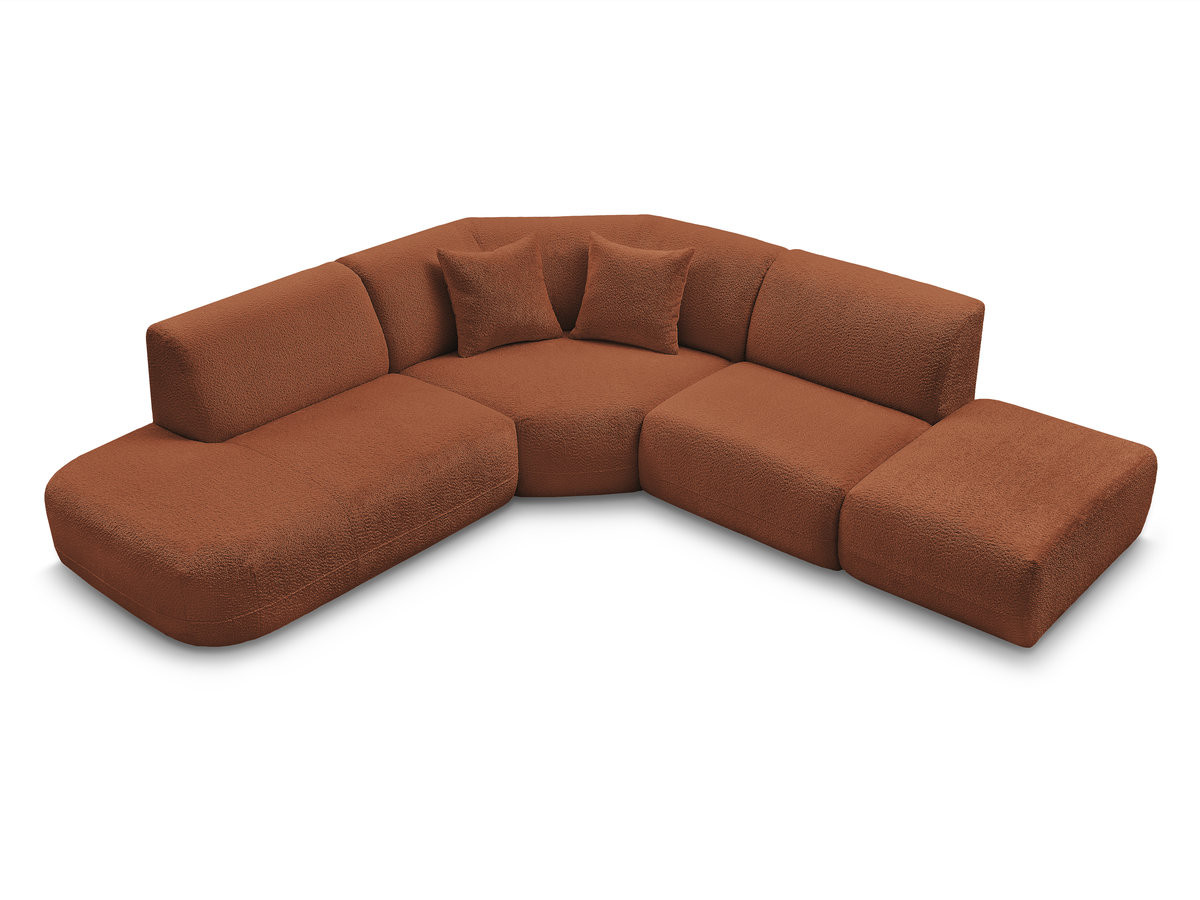 ANDA Modulaire Vaste L-vormige Hoekbank in Chenillestof
