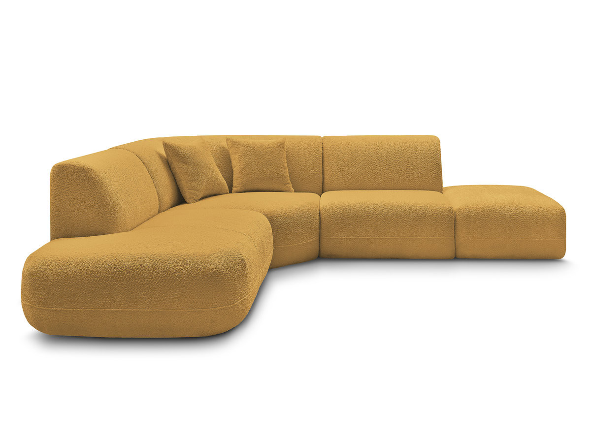 Canapé d'angle L fixe modulable ANDA tissu chenille